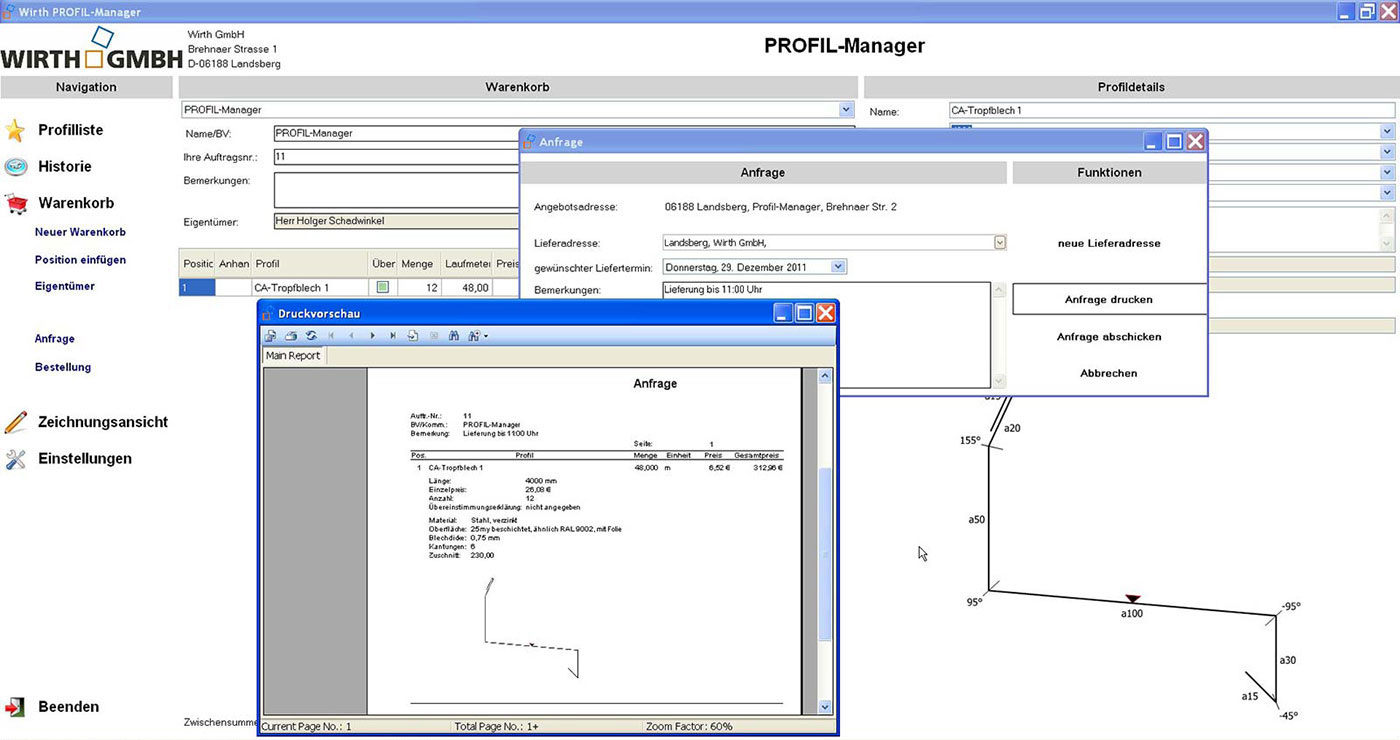 Abbildung: WIRTH Profil Manager, Verwaltung Plausibiltätsprüfung
